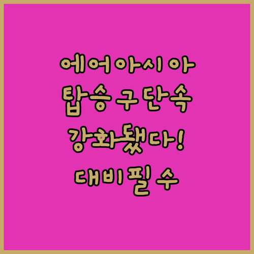 에어아시아 탑승구 수하물 단속 강화 대비 사전 준비물