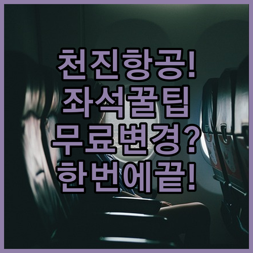 천진항공 좌석 스트레스 해결 | 무료 변경부터 FAQ까지 한번에