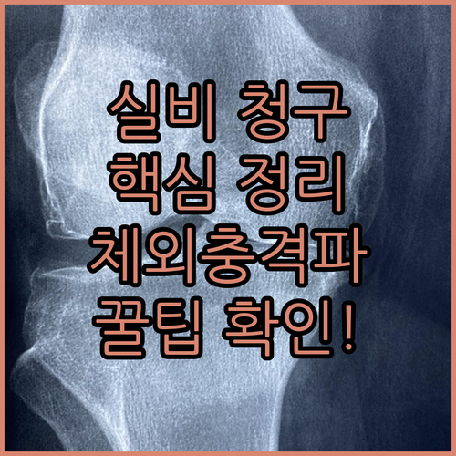 정형외과 체외충격파 실비 보험 청구 핵심 정리