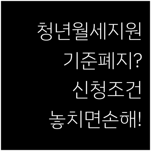 청년월세지원 보증금·월세 기준 폐지와 신청조건