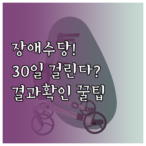 장애수당 처리기간 30일, 결과 확인 3가지 방법