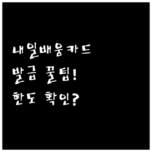 내일배움카드 발급 절차와 한도, 신청 전 확인할 조건