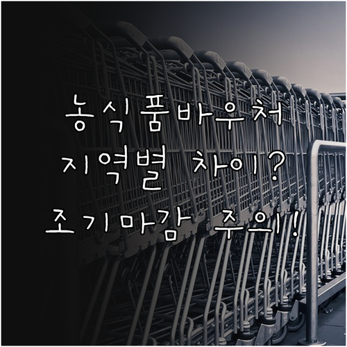 농식품바우처 신청기간 지역별 차이와 조기마감 주의점