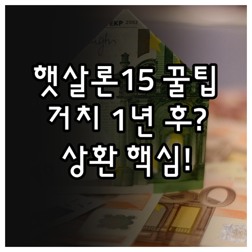 햇살론15 상환기간과 거치 1년 후 균등상환 방식
