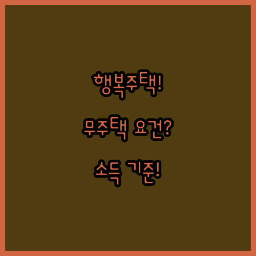 행복주택 무주택 요건과 소득 기준, 유형별 공급 대상